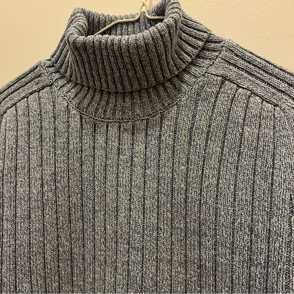B.U.M. Equipment Plus 1X Gray Ribbed Turtleneck Sweater | Cozy Minimalist Core - Picture 4 of 8